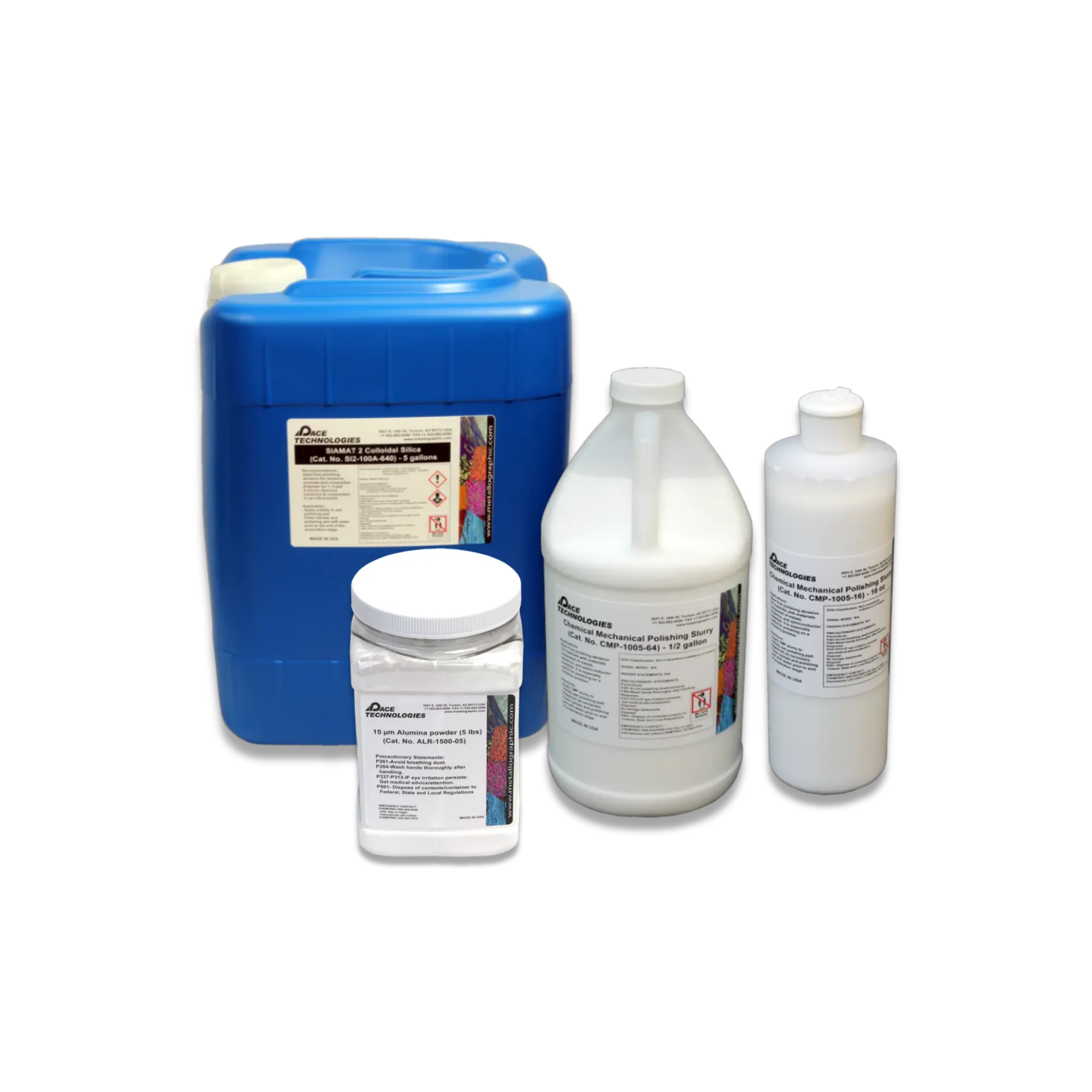 Final polishing and analysis consumables for metallographic samples